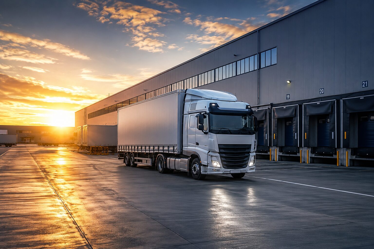 Sterling Logistics warehouse at sunset